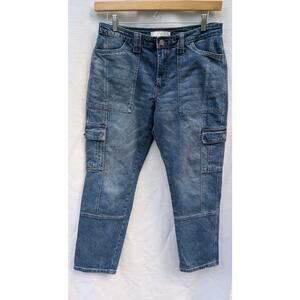 KanCan Womens‎ High Rise Avery Straight Cargo Pants Jeans 11/29 Stretch Pockets